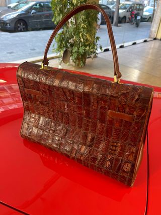 Bolso Vintage Serpiente Marrón Dorado