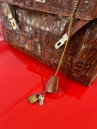 Bolso Vintage Serpiente Marrón Dorado