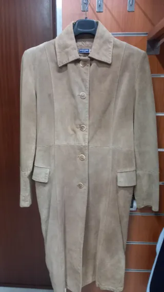 Cappotto Specchio in Pelle Scamosciata in Renna