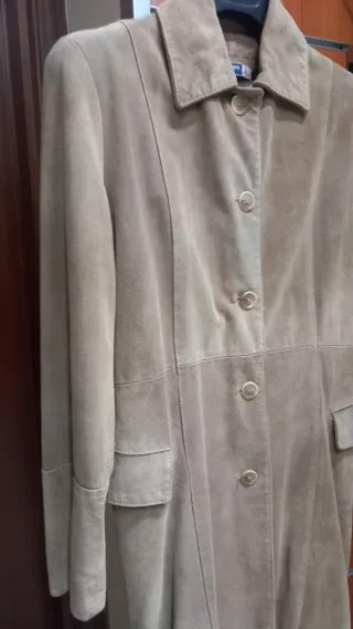 Cappotto Specchio in Pelle Scamosciata in Renna