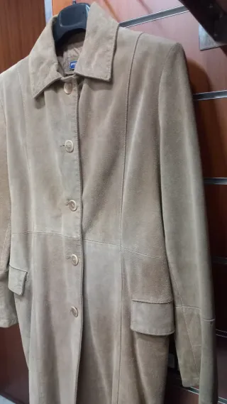 Cappotto Specchio in Pelle Scamosciata in Renna