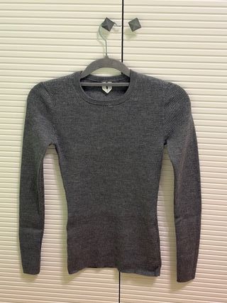 ARKET Jersey Lana Merino Canalé Gris XS COMO NUEVO