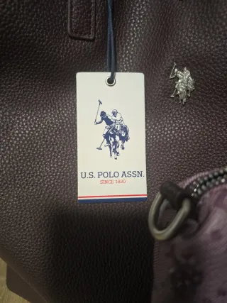 Bolso U.S. Polo Assn. Marrón y Morado