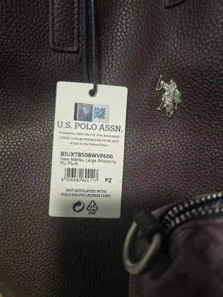 Bolso U.S. Polo Assn. Marrón y Morado