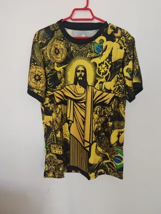 Camiseta Brasil Futbol Diseño Jesús XL