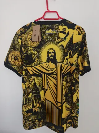 Camiseta Brasil Futbol Diseño Jesús XL