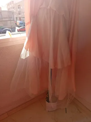 Falda larga rosa talla única