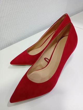 Zapatos tacón ante rojo talla 39