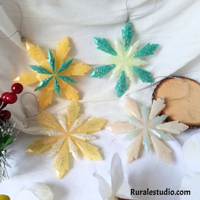 Lote 4 estrellas de Navidad para el árbol