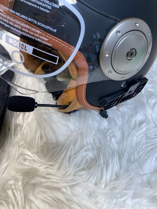 Casco retro SNDN con visor y accesorios