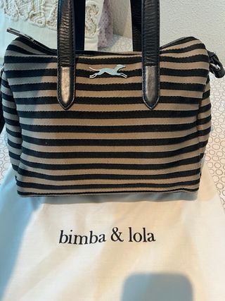 Bolso Bimba y Lola Rayas Beige y Negro