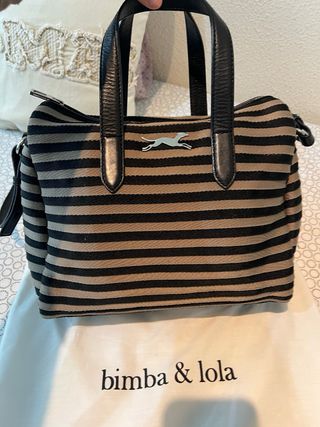Bolso Bimba y Lola Rayas Beige y Negro