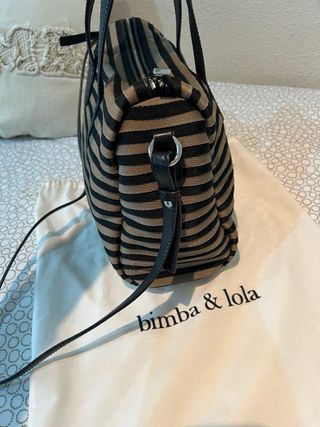 Bolso Bimba y Lola Rayas Beige y Negro