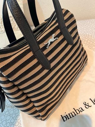 Bolso Bimba y Lola Rayas Beige y Negro
