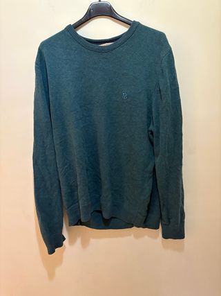Maglione Burberry Uomo Tg M Blu Petrolio