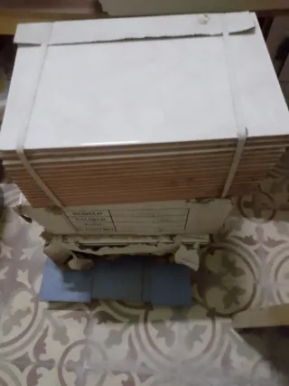 3 Cajas Azulejos Blancos-Beig