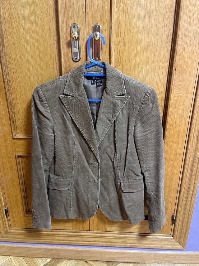 Blazer Zara Mujer Marrón Pana