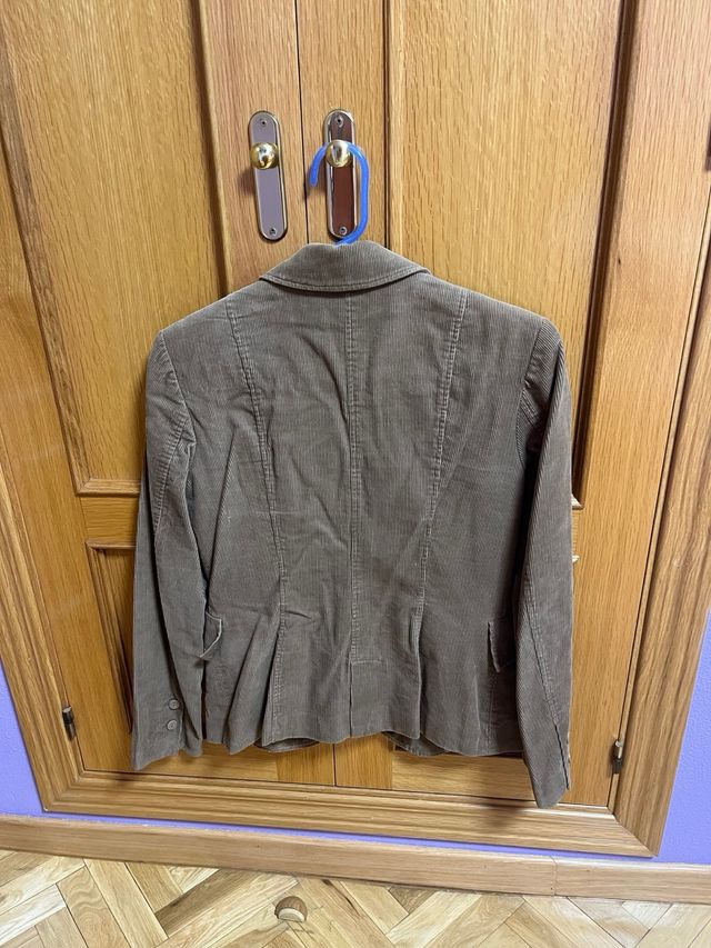 Blazer Zara Mujer Marrón Pana