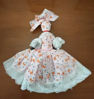 Bambola Haiti Vintage Tessuto Testa Argilla