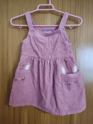 Vestido rosa de ganga con orejas de conejo