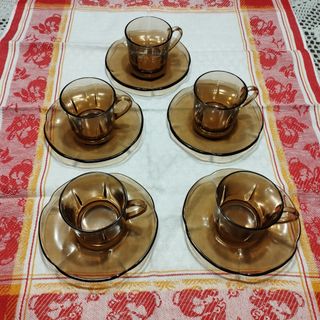 Juego de café 5 piezas ámbar