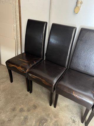 Seis sillas de comedor negras