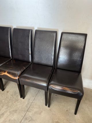 Seis sillas de comedor negras