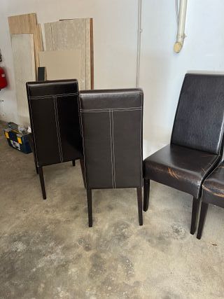 Seis sillas de comedor negras