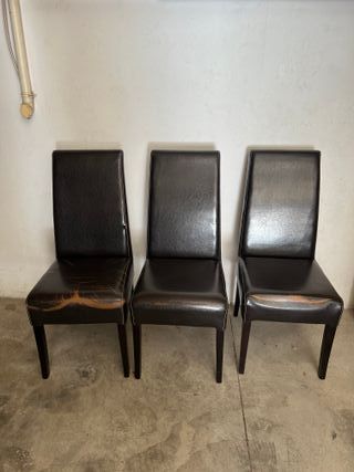 Seis sillas de comedor negras