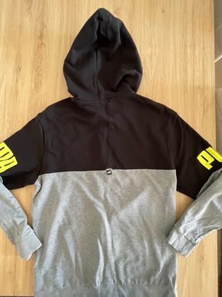 Sudadera Puma Negra y Gris con Cremallera