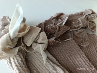 Calcetines vestir niña la rodilla lazo