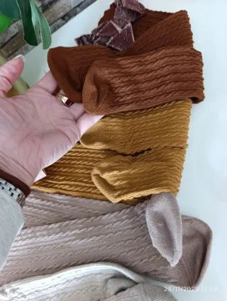 Calcetines vestir niña la rodilla lazo