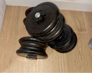 Juego de pesas ajustables discos goma