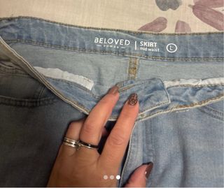 Falda vaquera midi con abertura