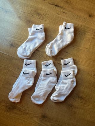 5 Pares Calcetines Nike Tobilleros Blancos
