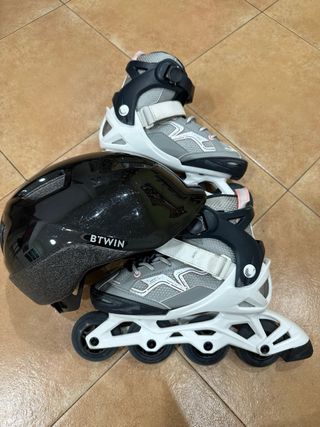 Patines Oxelo ajustables Talla 32 a la 35 y casco