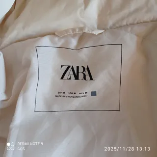 Abrigo acolchado Zara mujer beige plumas