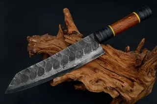Coltello Damasco Forgiato Acciaio e Legno