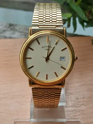Reloj Rotary Cuarzo Baño Oro