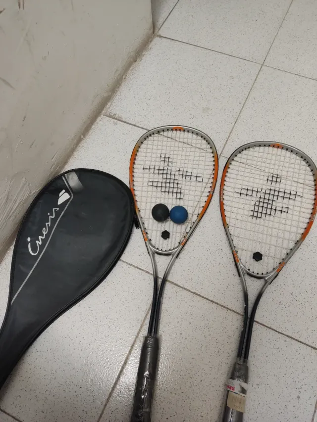 Set di 2 racchette squash con palline