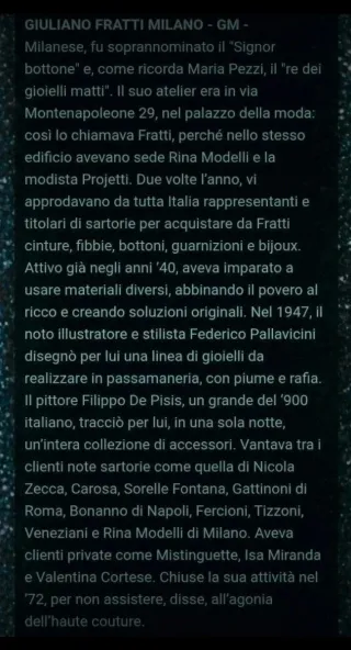 Collana cristallo GM Giuliano Fratti Milano anni60