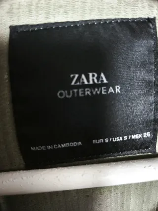 Chaqueta Zara Pana Verde Talla S