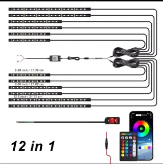 Kit 12 tiras Led 12v para iluminacion moto