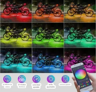 Kit 12 tiras Led 12v para iluminacion moto