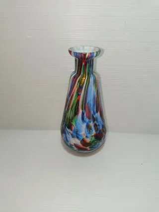 Vaso in vetro vintage multicolore