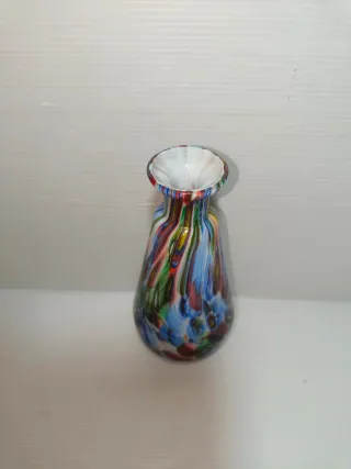 Vaso in vetro vintage multicolore