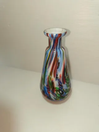 Vaso in vetro vintage multicolore