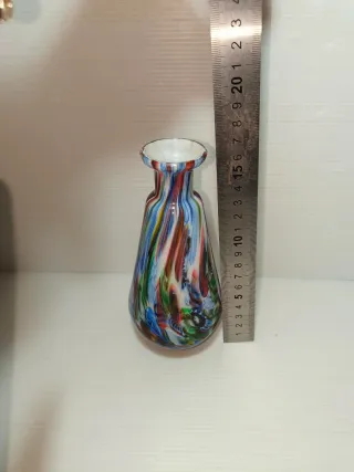 Vaso in vetro vintage multicolore