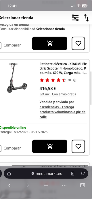 Patinete Eléctrico Xiaomi Scooter 4 600W