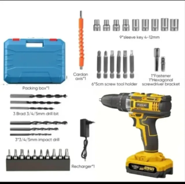 Cacciavite elettrico senza fili con accessori